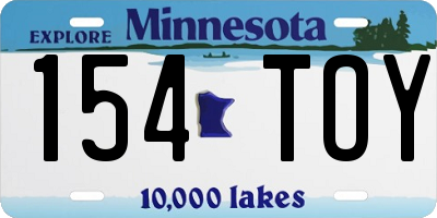 MN license plate 154TOY
