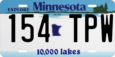 MN license plate 154TPW