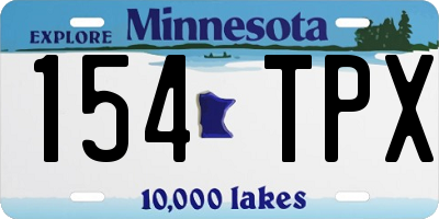 MN license plate 154TPX