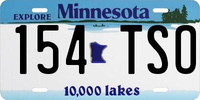 MN license plate 154TSO