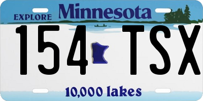 MN license plate 154TSX