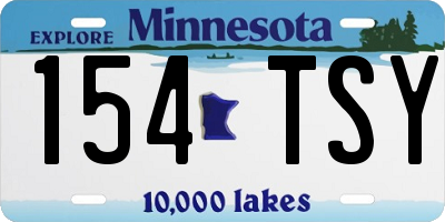 MN license plate 154TSY