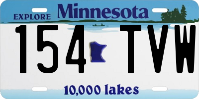 MN license plate 154TVW