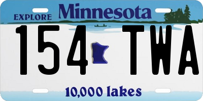 MN license plate 154TWA