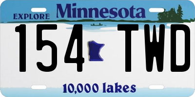 MN license plate 154TWD