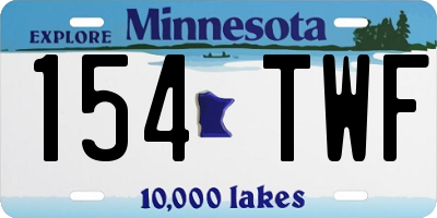 MN license plate 154TWF