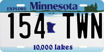 MN license plate 154TWN