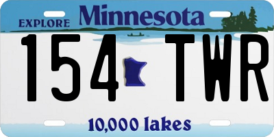 MN license plate 154TWR