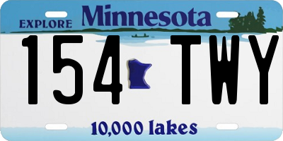 MN license plate 154TWY