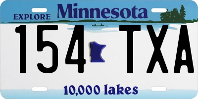 MN license plate 154TXA