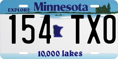 MN license plate 154TXO