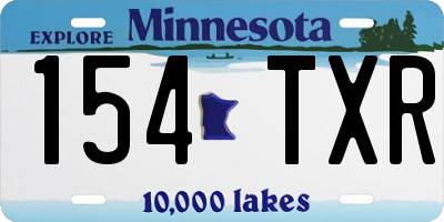 MN license plate 154TXR