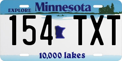 MN license plate 154TXT