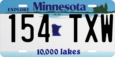 MN license plate 154TXW