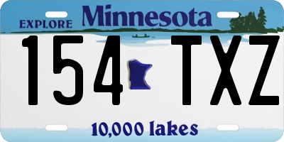 MN license plate 154TXZ