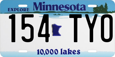 MN license plate 154TYO