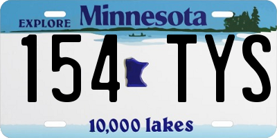 MN license plate 154TYS