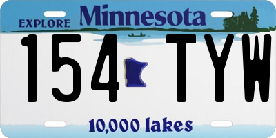 MN license plate 154TYW