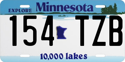 MN license plate 154TZB