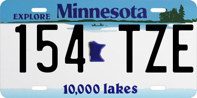 MN license plate 154TZE