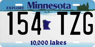 MN license plate 154TZG