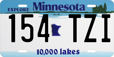MN license plate 154TZI