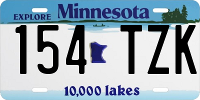 MN license plate 154TZK