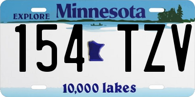 MN license plate 154TZV
