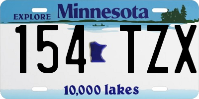 MN license plate 154TZX