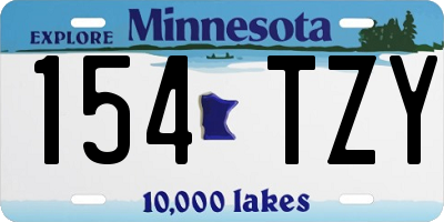 MN license plate 154TZY