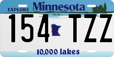 MN license plate 154TZZ