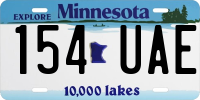 MN license plate 154UAE
