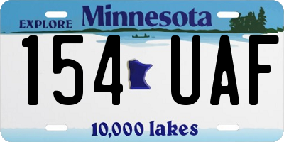 MN license plate 154UAF