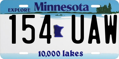 MN license plate 154UAW