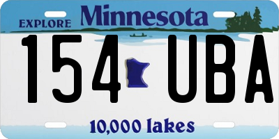 MN license plate 154UBA