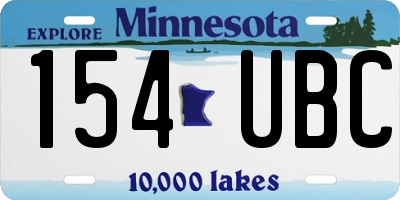 MN license plate 154UBC