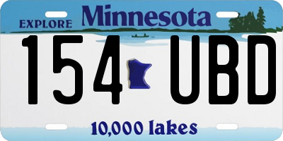 MN license plate 154UBD