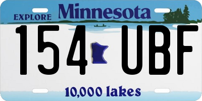 MN license plate 154UBF