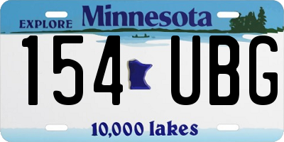 MN license plate 154UBG