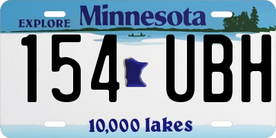 MN license plate 154UBH