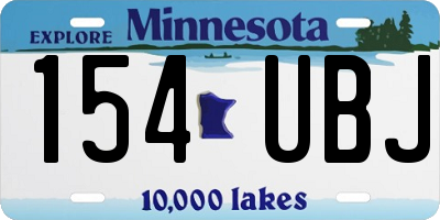 MN license plate 154UBJ