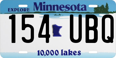 MN license plate 154UBQ