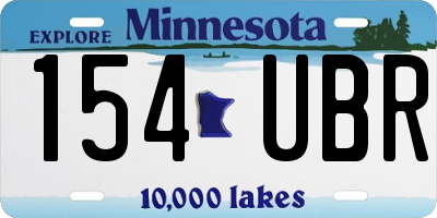 MN license plate 154UBR