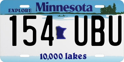 MN license plate 154UBU