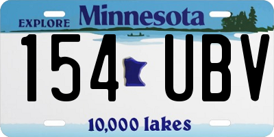 MN license plate 154UBV