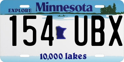 MN license plate 154UBX