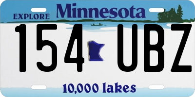 MN license plate 154UBZ
