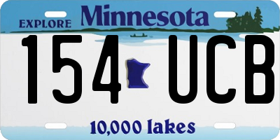 MN license plate 154UCB