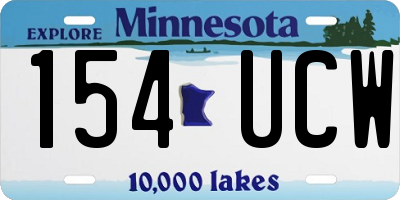 MN license plate 154UCW