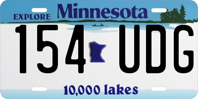 MN license plate 154UDG